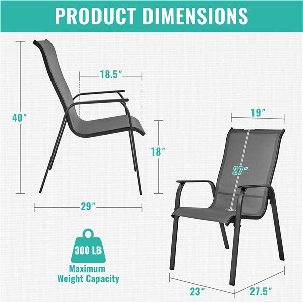 Yaheetech Set of 2 Patio Dining Chairs