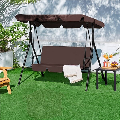 Yaheetech Outdoor Canopy Swing Porch Swing with Adjustable Canopy
