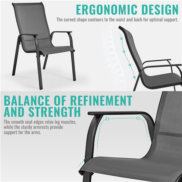 Yaheetech Set of 2 Patio Dining Chairs