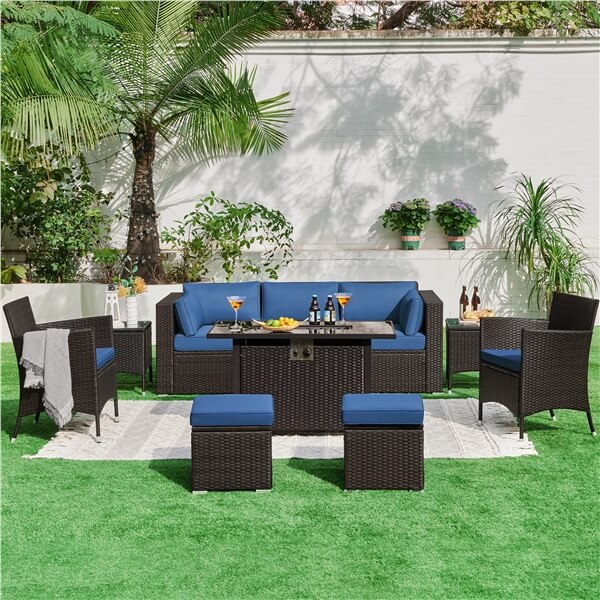 Yaheetech 3-Seat Patio Wicker Sofa
