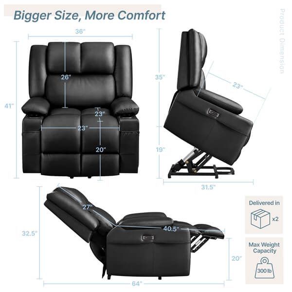 Yaheetech Large Electric Power Lift Recliner Chair
