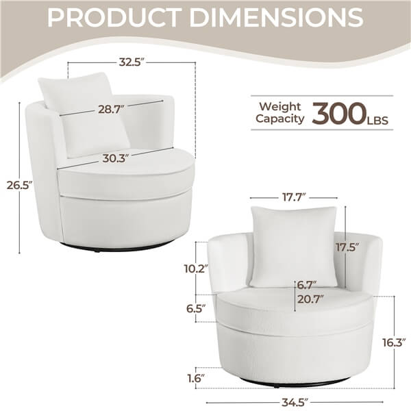 Yaheetech Swivel Accent Chair