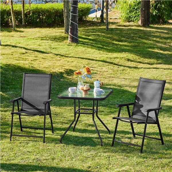 Yaheetech Patio Dining Chairs Set of 4 with Armrests
