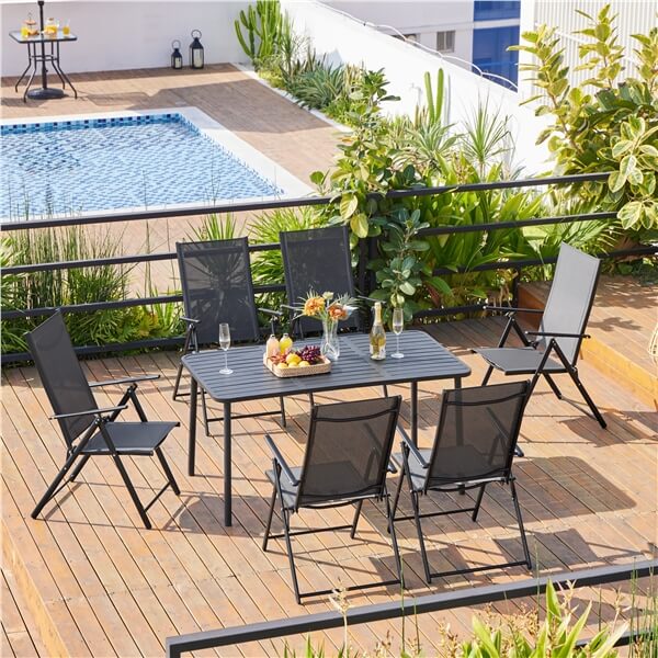Yaheetech Patio Folding Dining Chairs Set of 2