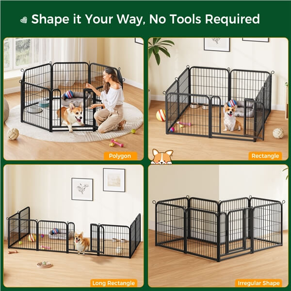 Yaheetech 24 inch 8 Panels Dog Pen Indoor Heavy Duty Puppy Exercise Pen