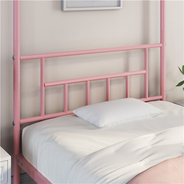 twin wood canopy bed frame