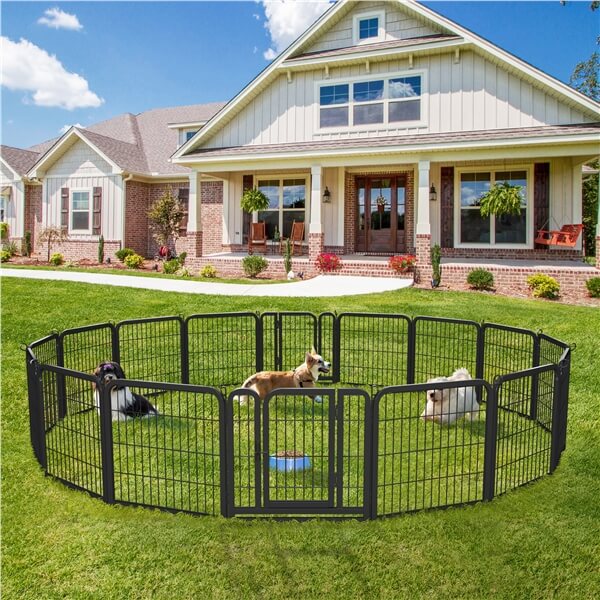 Yaheetech 24 inch 8 Panels Dog Pen Indoor Heavy Duty Puppy Exercise Pen