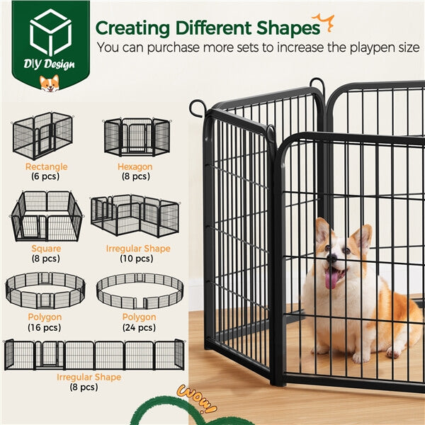 Yaheetech 24 inch 8 Panels Dog Pen Indoor Heavy Duty Puppy Exercise Pen