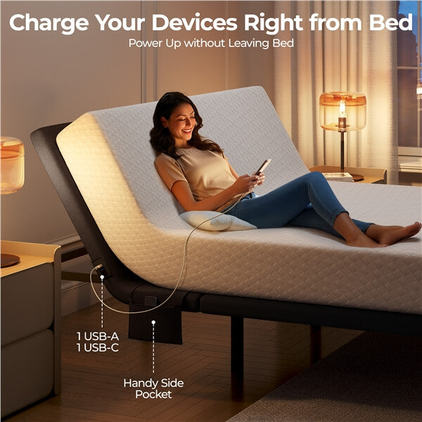 Yaheetech Adjustable Bed Frame with Wireless Remote Control