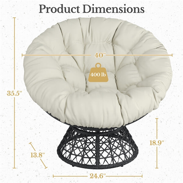 Yaheetech Indoor Papasan Chairs with Thick Tufted Cushions and Frame