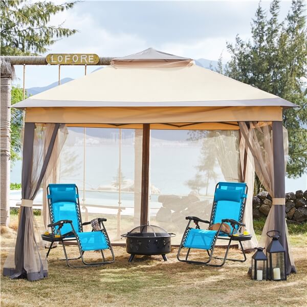 Yaheetech Outdoor Adjustable Folding Reclining Lounge Chairs