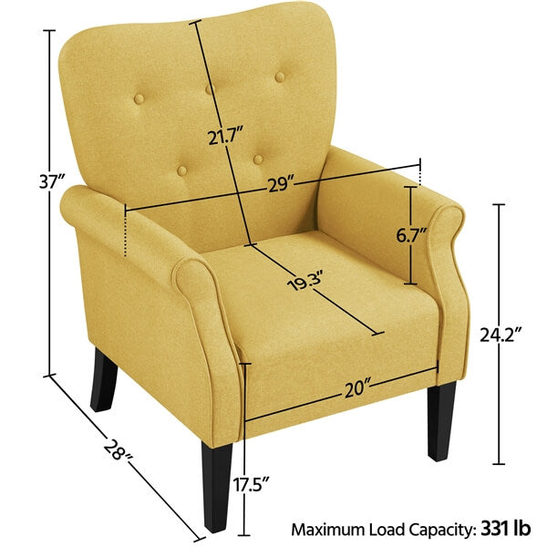 armchair yellow velvet