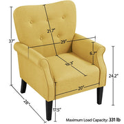 armchair yellow velvet