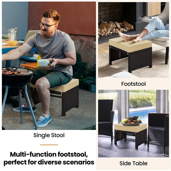 Yaheetech Wicker Ottomans