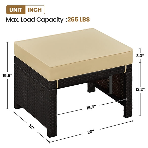 Yaheetech Wicker Ottomans