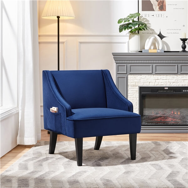 light blue velvet accent chair