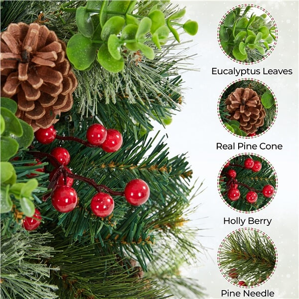 Yaheetech 2Pcs Pre-lit Mini Christmas Trees