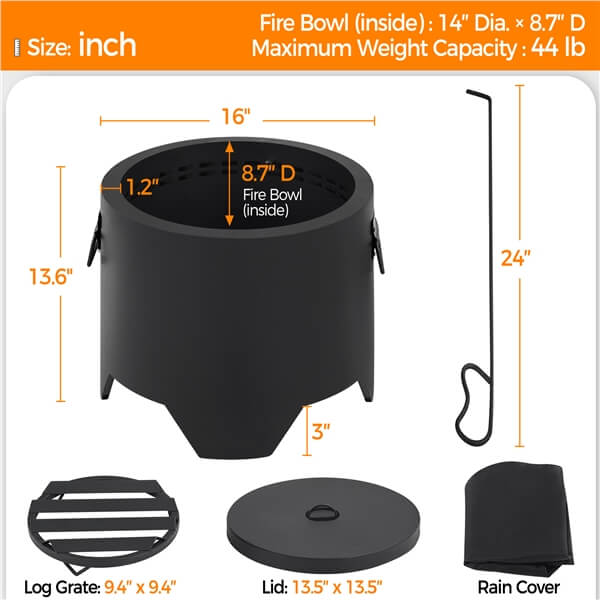 Yaheetech Smokeless Fire Pit for Outdoor Garden Patio Camping