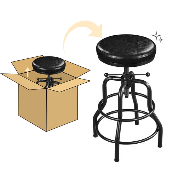 Yaheetech Industrial Bar Stools Vintage Counter Height Adjustable Metal Bar Stool