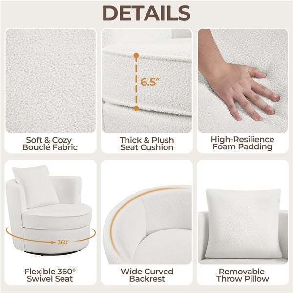Yaheetech Swivel Accent Chair