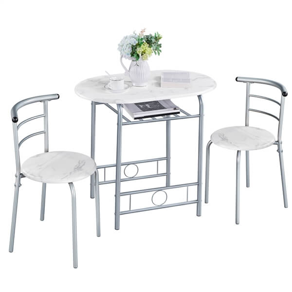 Yaheetech 3 Piece Dining Table Set
