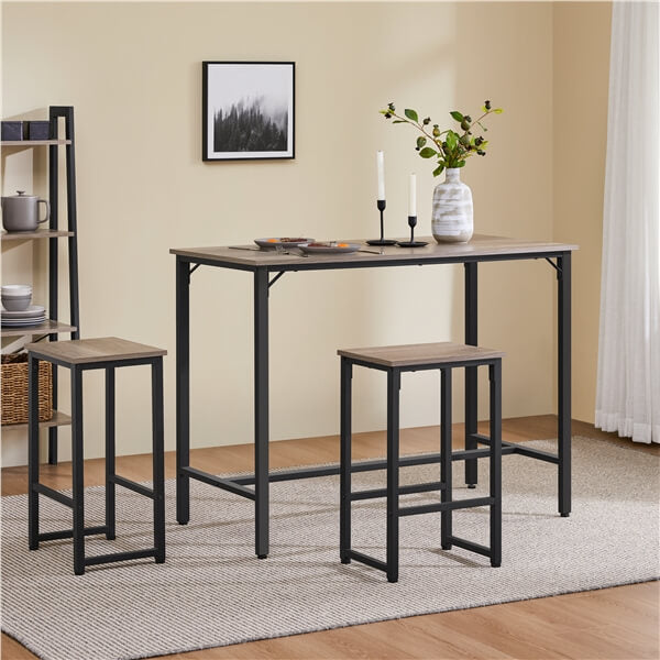 Yaheetech Counter Height Kitchen Table with Bar Stools Set of 2