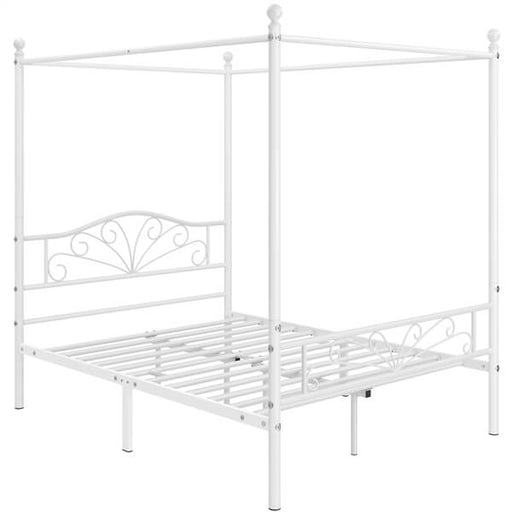 silver canopy bed frame