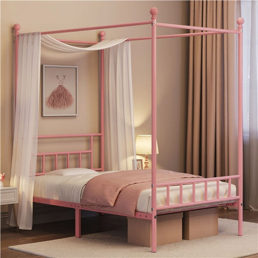 canopy metal bed twin
