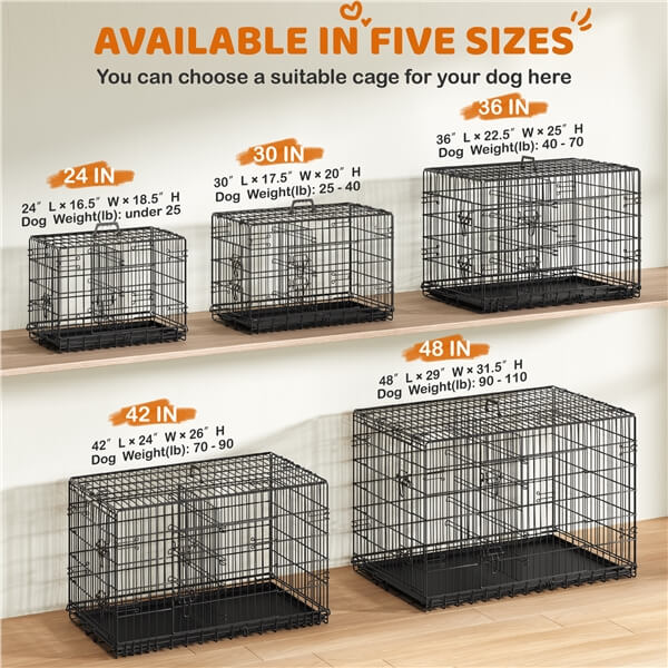Yaheetech Double Door Dog Crate