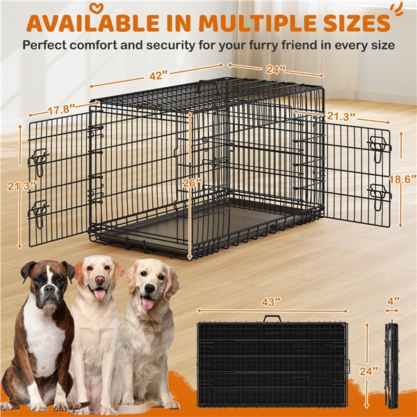 Yaheetech Double Door Dog Crate — - Main Image