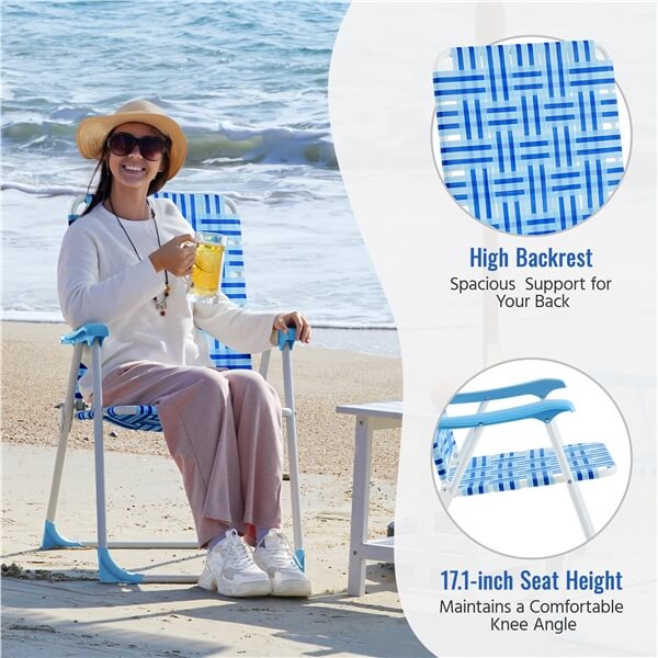 Yaheetech Patio Webbed Lawn Chairs