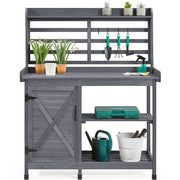 rustic outdoor potting table