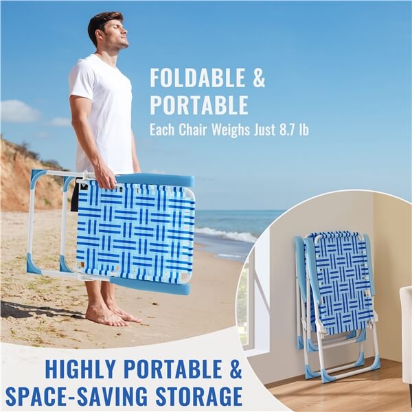 Yaheetech Patio Webbed Lawn Chairs