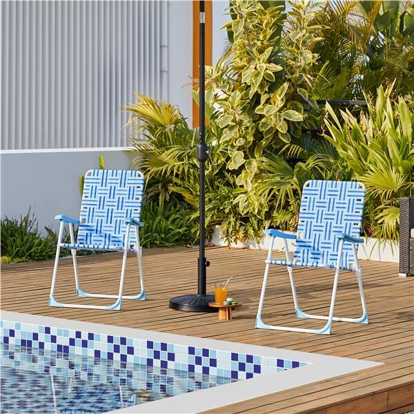 Yaheetech Patio Webbed Lawn Chairs