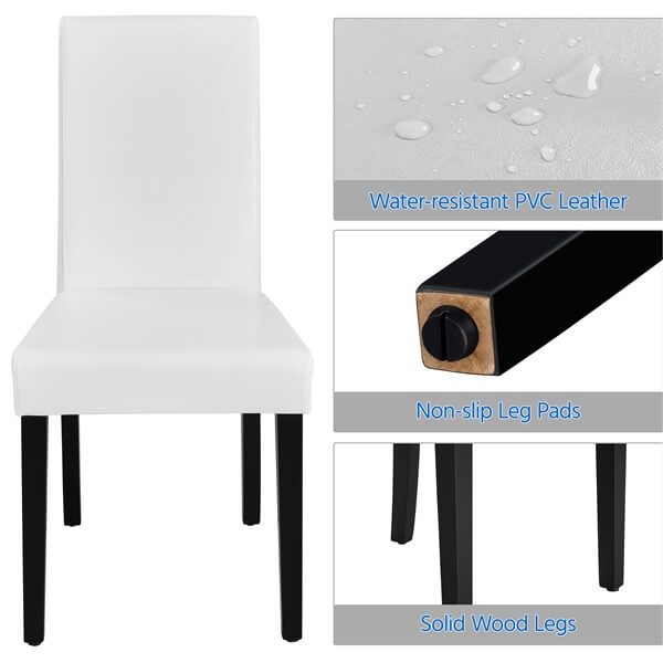 white dining chairs faux leather