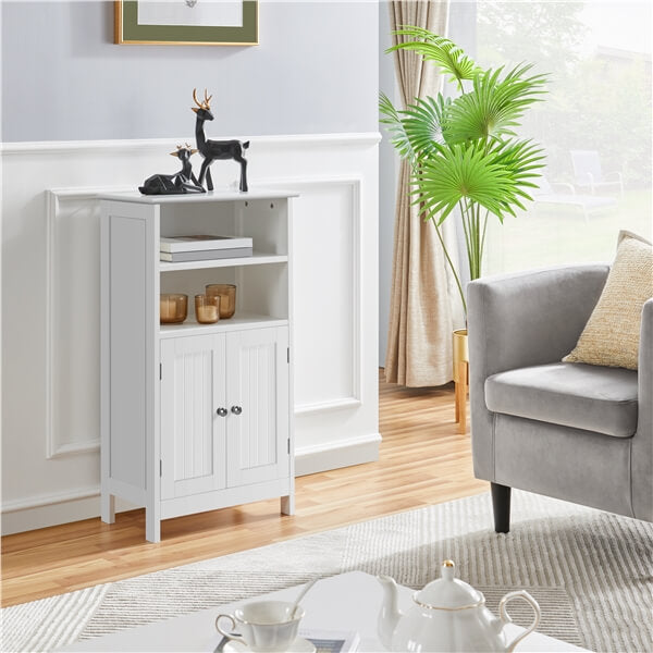 Yaheetech Free Standing Cabinet with Double Door and Adjustable Shelf