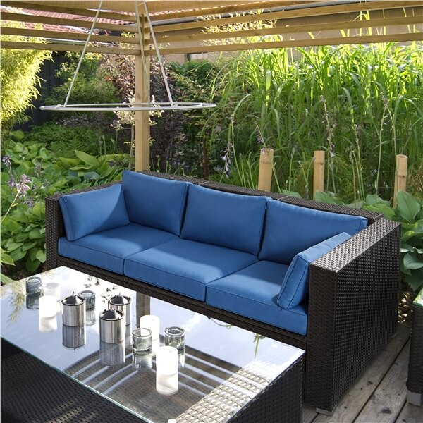 Yaheetech 3-Seat Patio Wicker Sofa