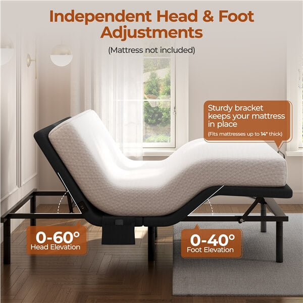 Yaheetech Adjustable Bed Frame with Wireless Remote Control