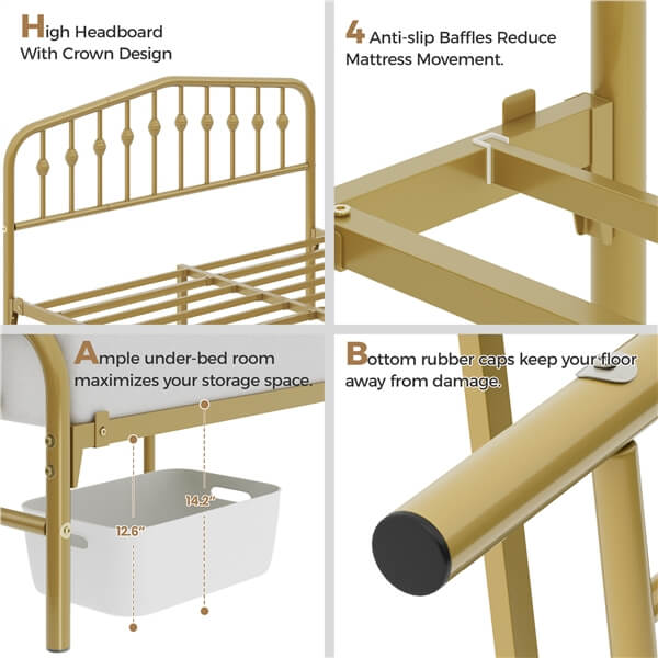 Yaheetech Metal Bed Frame Metal Platform Bed