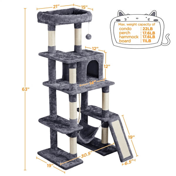 Yaheetech 63 Inches Multi Level Indoor Cat Play Structure Yaheetech shop yaheetech-63-inches-multi-level-indoor-cat-play-structure-yaheetech-shop
