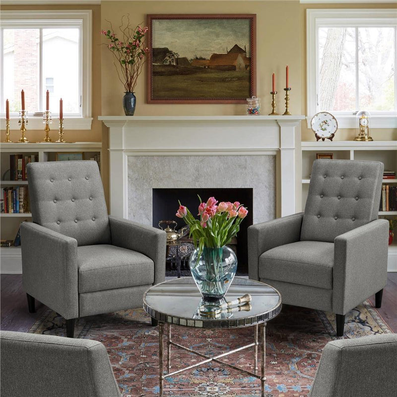 Yaheetech Fabric Recliner Chair Gray