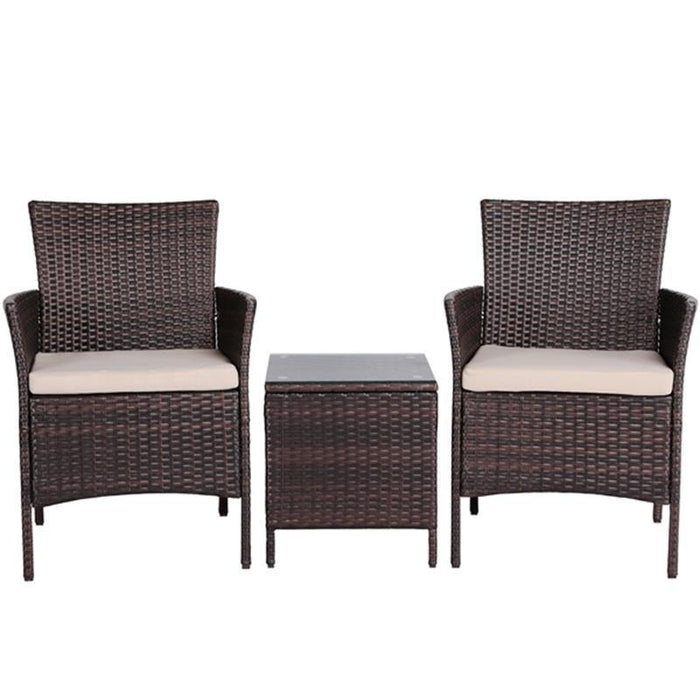 Yaheetech Three Piece Suit Rattan Chairs and Table