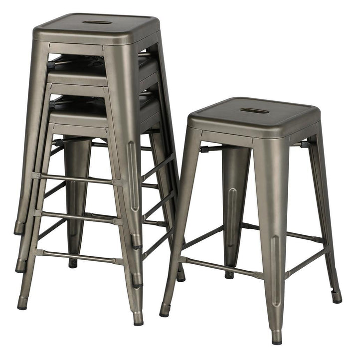 Yaheetech 24 inch Set of 4 Counter Height Metal Bar Stools