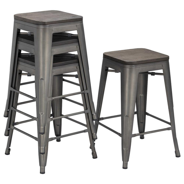 Yaheetech Metal Counter Stools 24 Inch