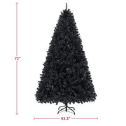 Yaheetech 6ft Halloween Black Artificial Christmas Tree