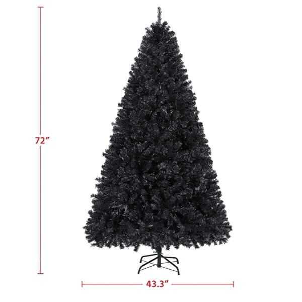 Yaheetech 6ft Halloween Black Artificial Christmas Tree