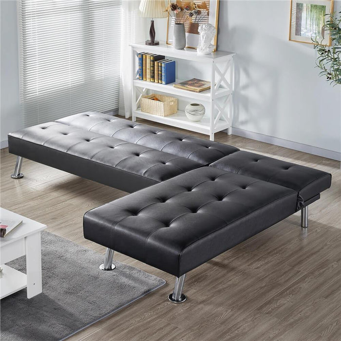 pull out sofa bed black