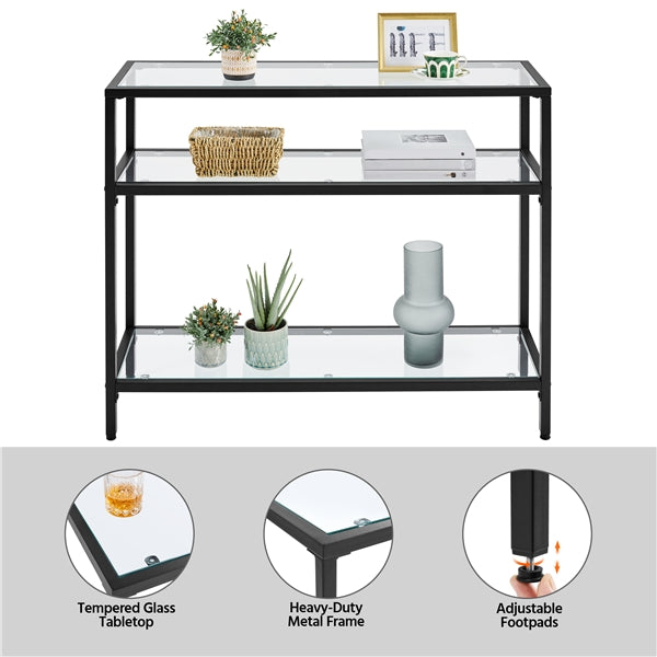 Yaheetech Tempered Glass Console Table