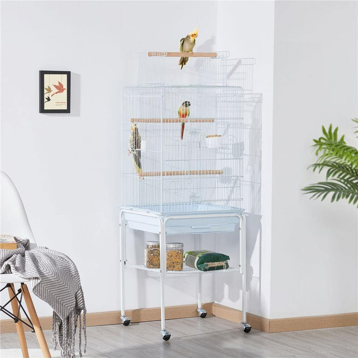 Yaheetech Rolling Bird Cage with Stand