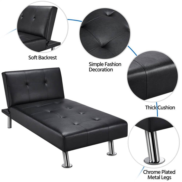 black leather couch with pull out bed